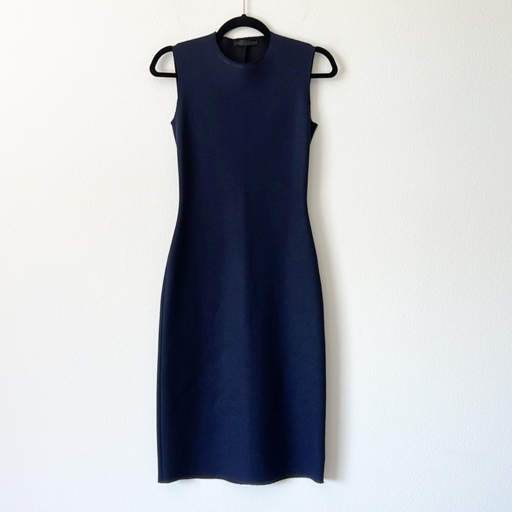 The Row Form Fitting Virgin Wool MIDI Dress